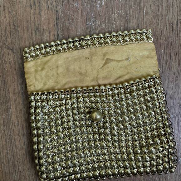 Vintage 40s Whiting & Davis Brass Metal Mesh Chainmail Clutch handbag purse - Picture 7 of 7